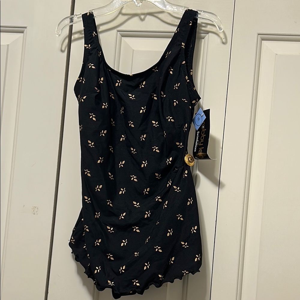 Vintage  VINTAGE. ROBBY LEN Black Floral Women swimsuit